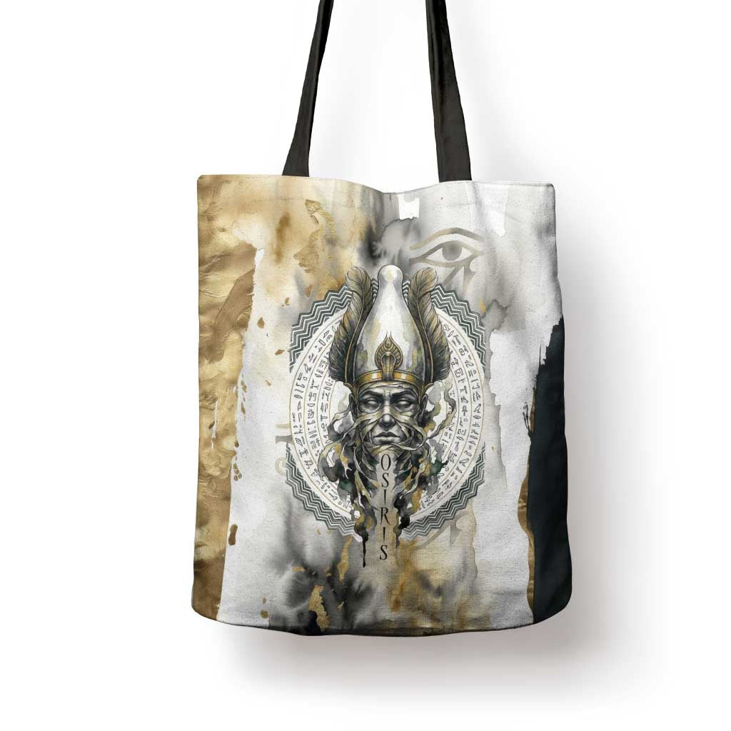 Osiris Egyptian Tote Bag God of Afterlife Feather Scale Judgment Eye of Horus