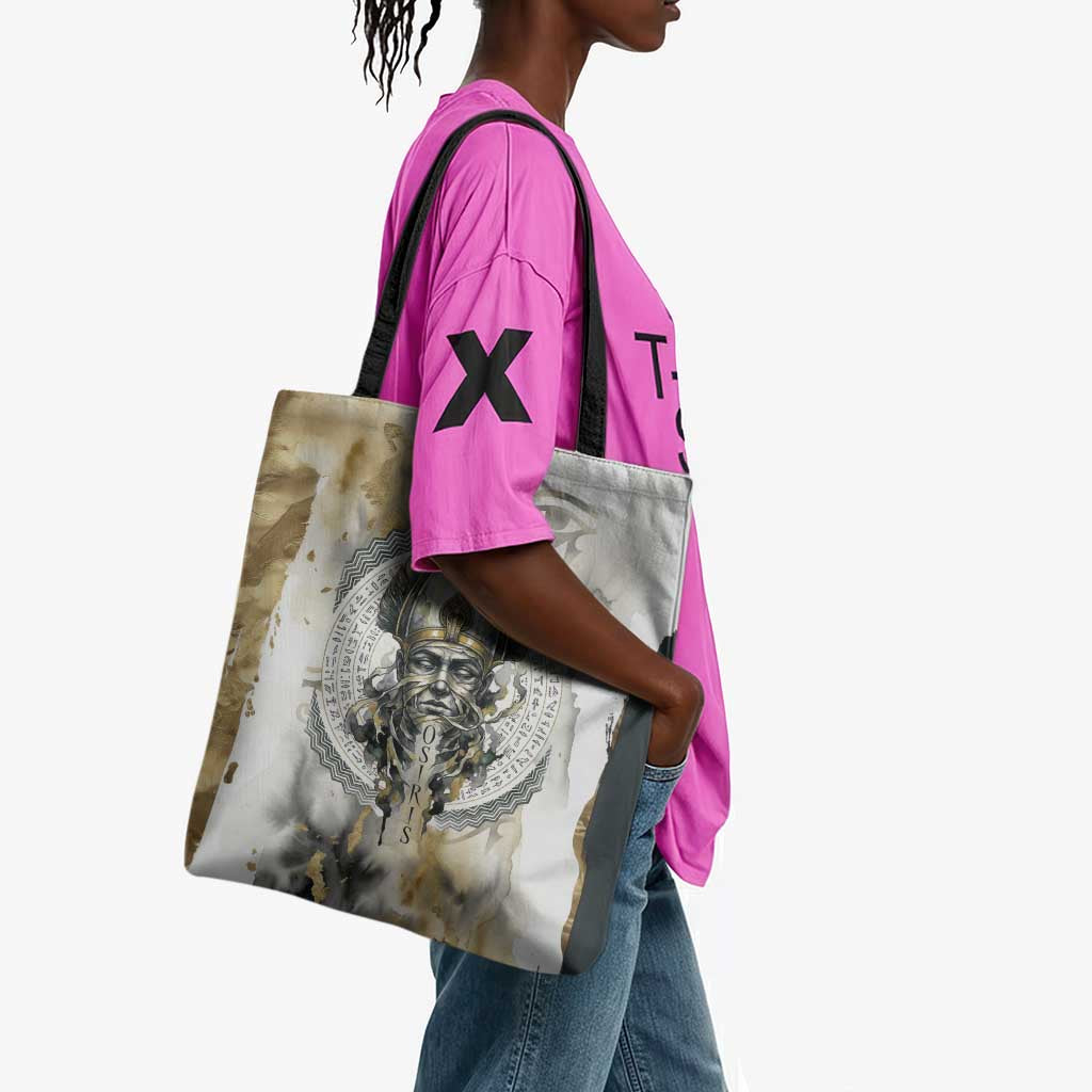 Osiris Egyptian Tote Bag God of Afterlife Feather Scale Judgment Eye of Horus
