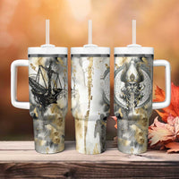 Osiris Egyptian Tumbler With Handle God of Afterlife Feather Scale Judgment Eye of Horus