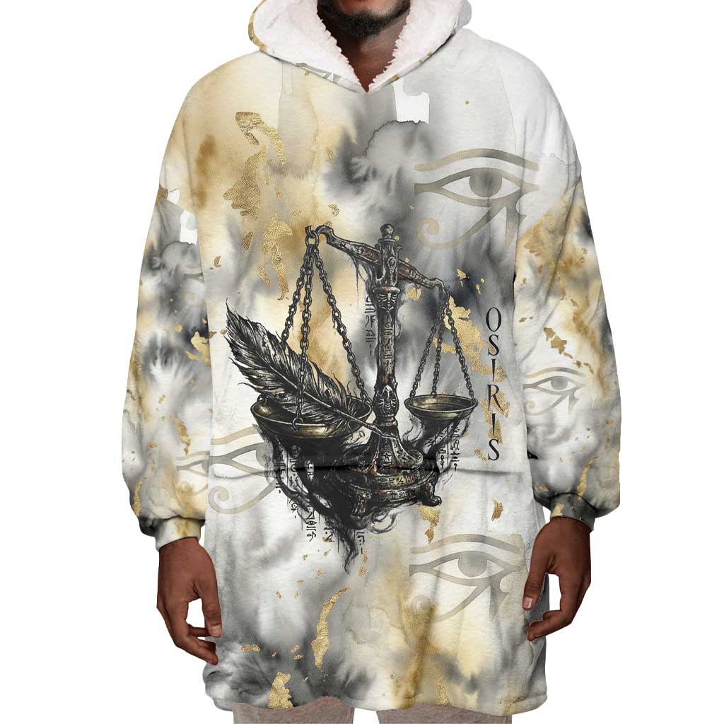 Osiris Egyptian Wearable Blanket Hoodie God of Afterlife Feather Scale Judgment Eye of Horus