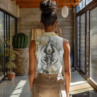 Osiris Egyptian Women Sleeveless Polo Shirt God of Afterlife Feather Scale Judgment Eye of Horus