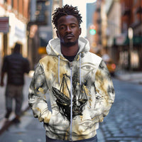 Osiris Egyptian Zip Hoodie God of Afterlife Feather Scale Judgment Eye of Horus