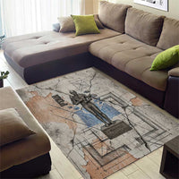 Ptah Egyptian Area Rug God of Crafts Architecture Tools Fashioner of the Earth