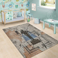 Ptah Egyptian Area Rug God of Crafts Architecture Tools Fashioner of the Earth