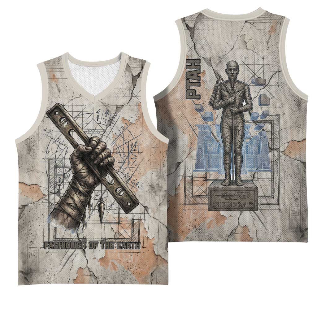 Ptah Egyptian Basketball Jersey God of Crafts Architecture Tools Fashioner of the Earth