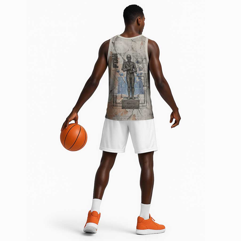 Ptah Egyptian Basketball Jersey God of Crafts Architecture Tools Fashioner of the Earth