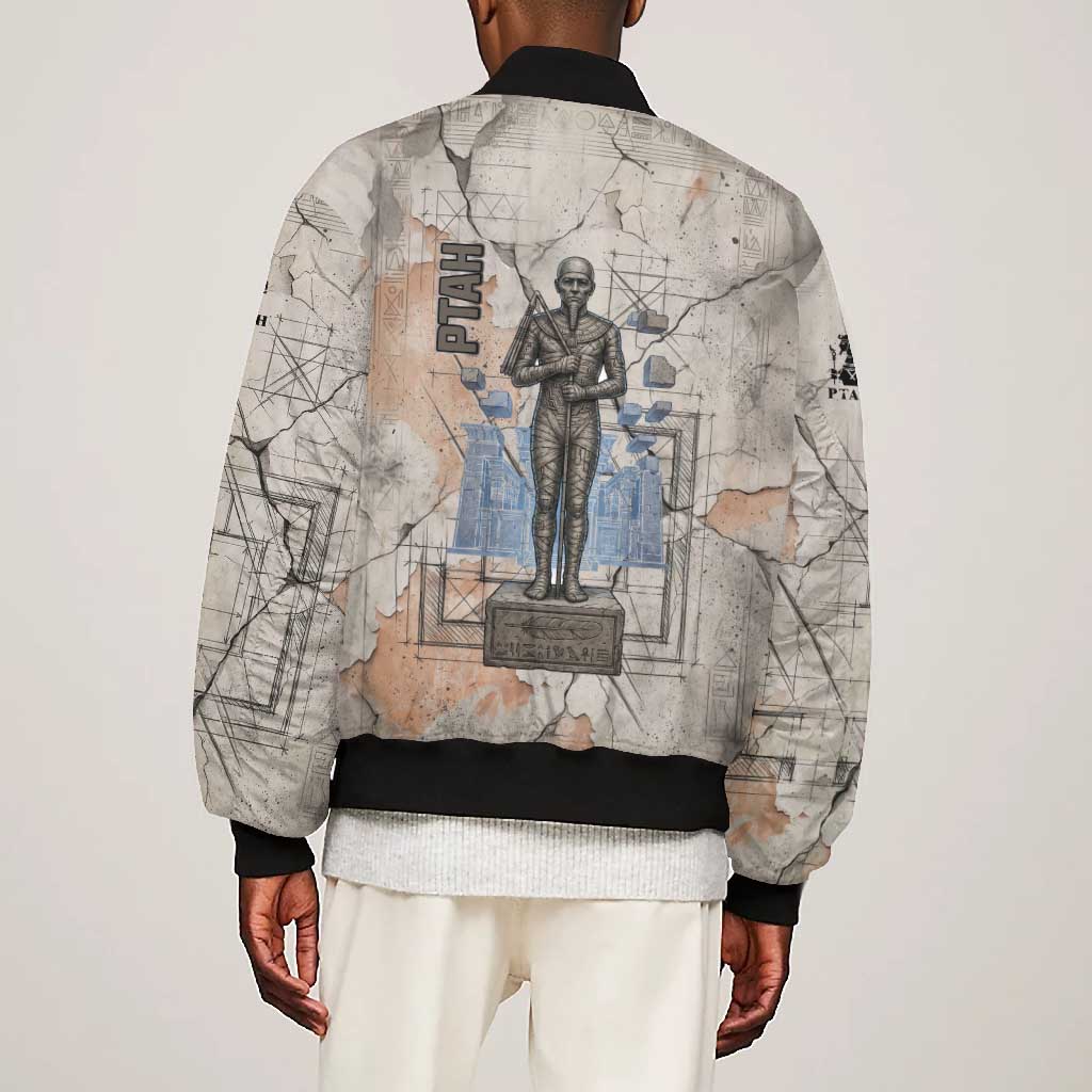 Ptah Egyptian Bomber Jacket God of Crafts Architecture Tools Fashioner of the Earth