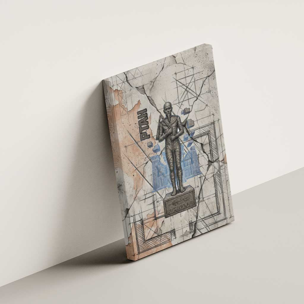 Ptah Egyptian Canvas Wall Art God of Crafts Architecture Tools Fashioner of the Earth