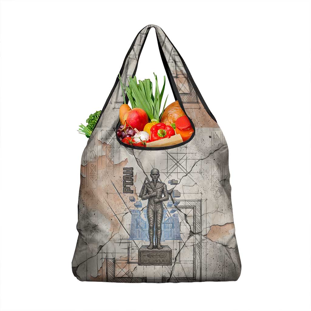 Ptah Egyptian Grocery Bag God of Crafts Architecture Tools Fashioner of the Earth