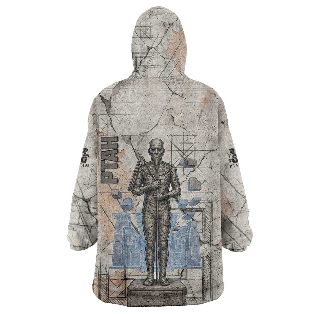Ptah Egyptian Kid Wearable Blanket Hoodie God of Crafts Architecture Tools Fashioner of the Earth