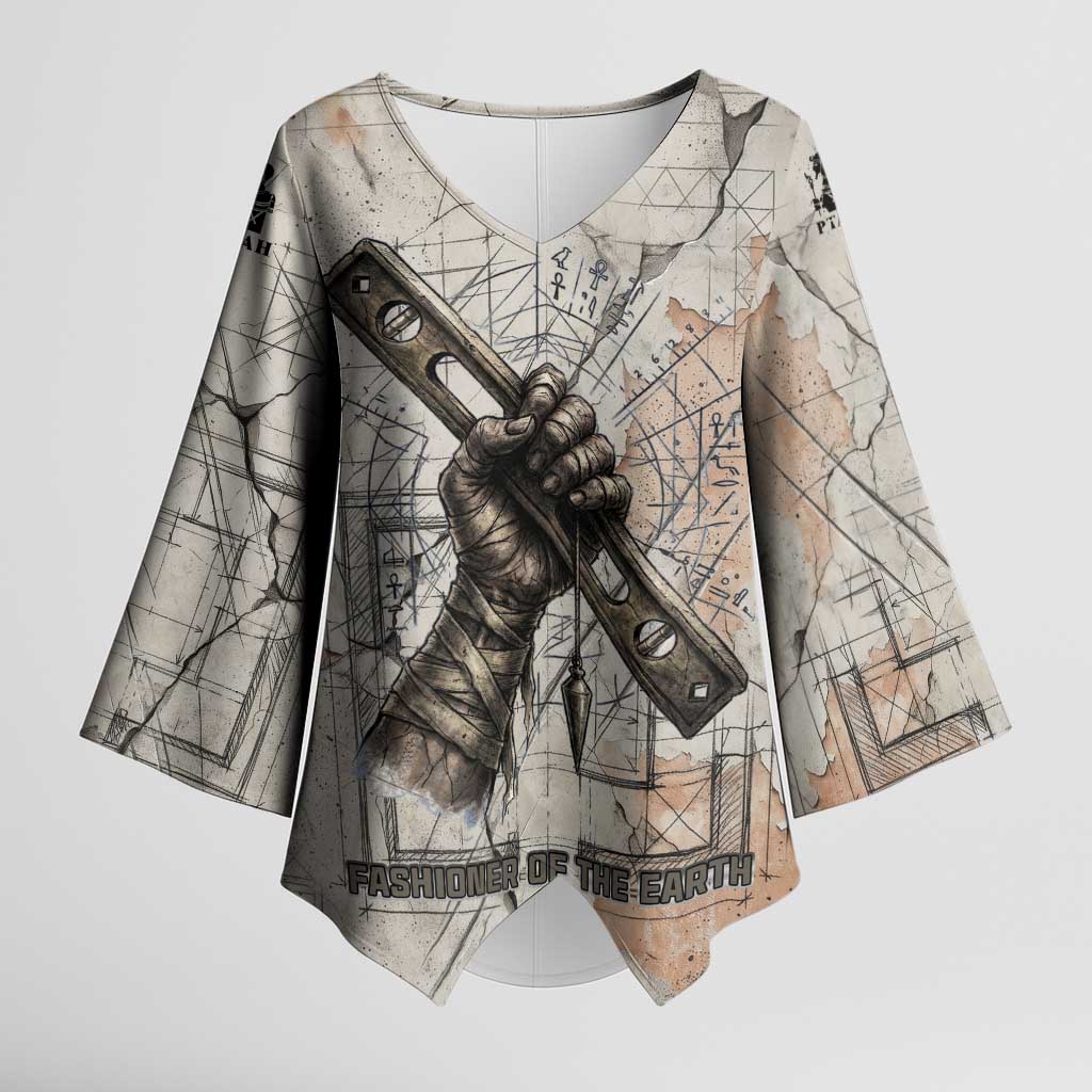 Ptah Egyptian Kimono Sleeve Blouse God of Crafts Architecture Tools Fashioner of the Earth