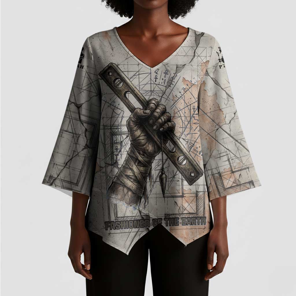 Ptah Egyptian Kimono Sleeve Blouse God of Crafts Architecture Tools Fashioner of the Earth