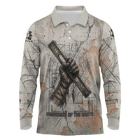 Ptah Egyptian Long Sleeve Polo Shirt God of Crafts Architecture Tools Fashioner of the Earth