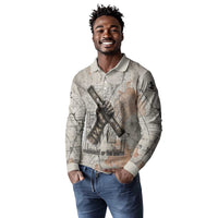 Ptah Egyptian Long Sleeve Polo Shirt God of Crafts Architecture Tools Fashioner of the Earth