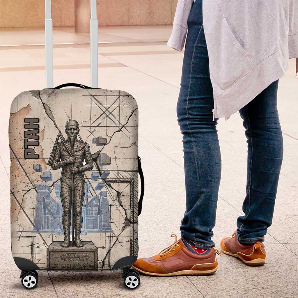 Ptah Egyptian Luggage Cover God of Crafts Architecture Tools Fashioner of the Earth