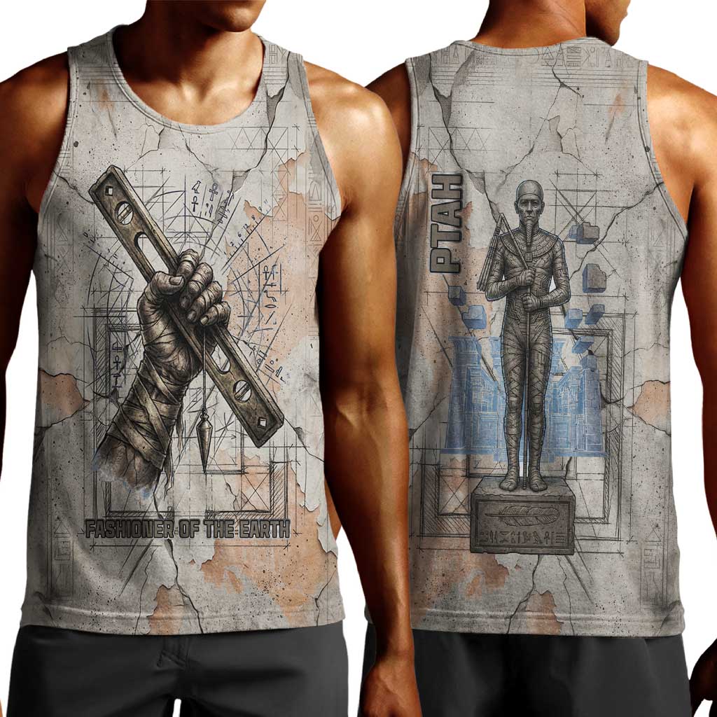 Ptah Egyptian Men Tank Top God of Crafts Architecture Tools Fashioner of the Earth
