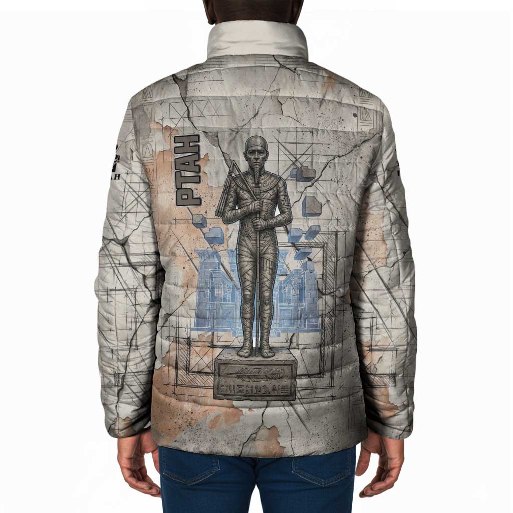 Ptah Egyptian Padded Jacket God of Crafts Architecture Tools Fashioner of the Earth