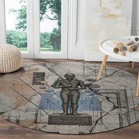 Ptah Egyptian Round Carpet God of Crafts Architecture Tools Fashioner of the Earth
