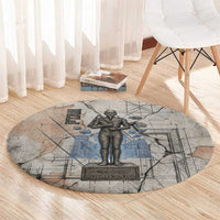 Ptah Egyptian Round Carpet God of Crafts Architecture Tools Fashioner of the Earth
