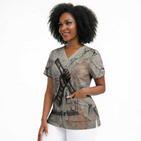 Ptah Egyptian Scrub Top God of Crafts Architecture Tools Fashioner of the Earth