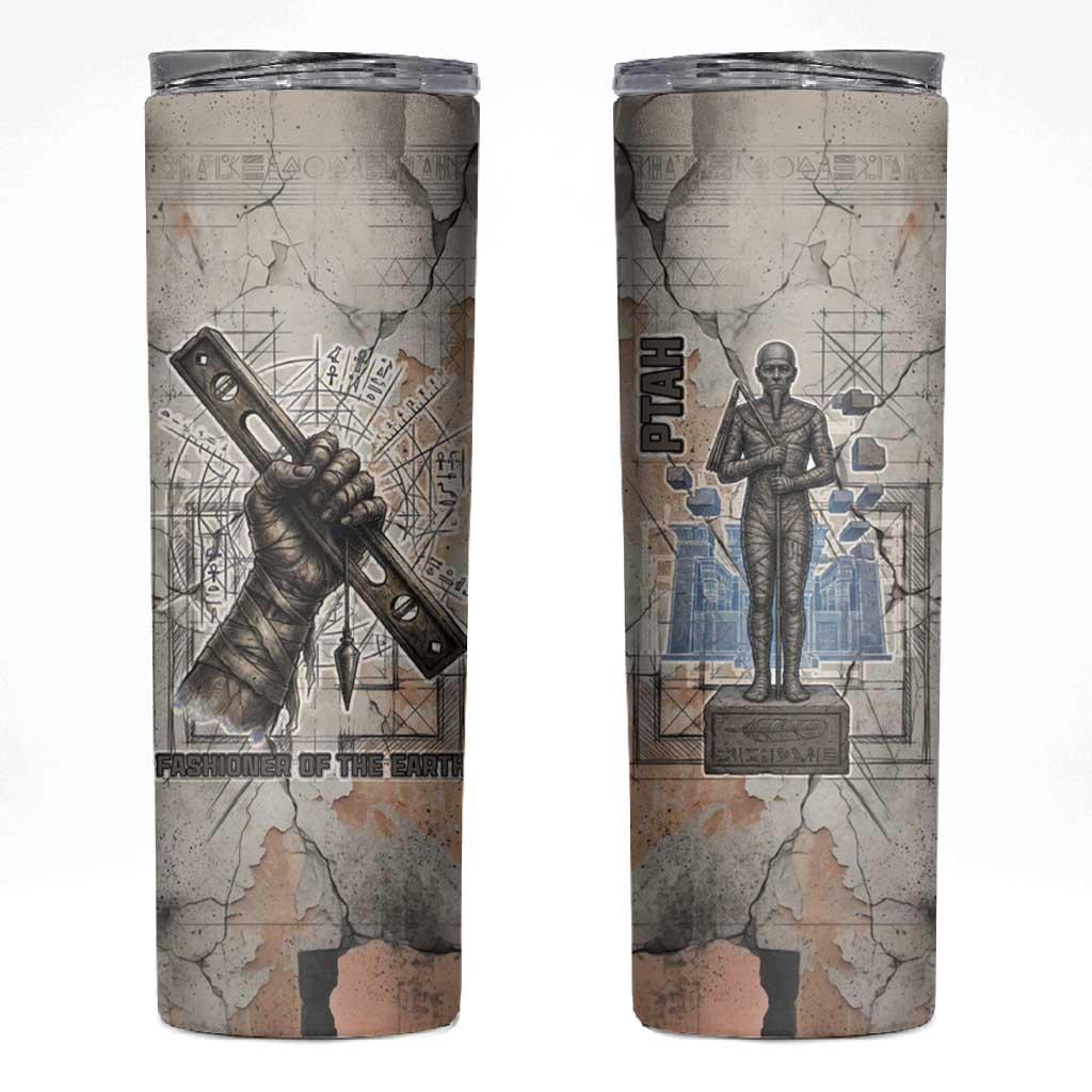 Ptah Egyptian Skinny Tumbler God of Crafts Architecture Tools Fashioner of the Earth