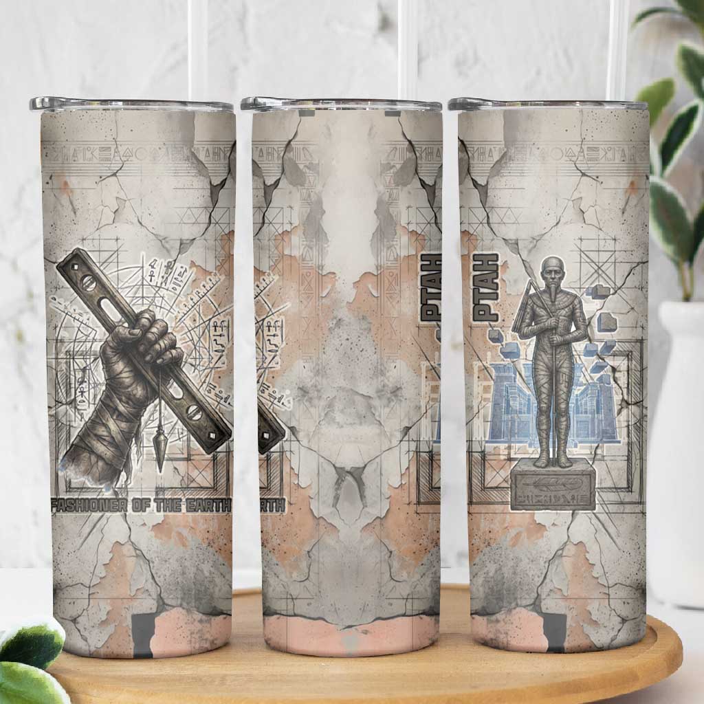 Ptah Egyptian Skinny Tumbler God of Crafts Architecture Tools Fashioner of the Earth