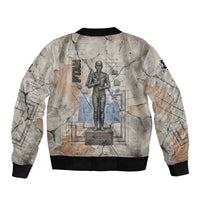 Ptah Egyptian Sleeve Zip Bomber Jacket God of Crafts Architecture Tools Fashioner of the Earth