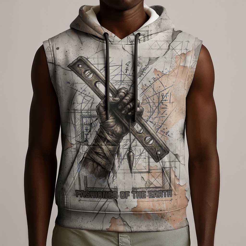 Ptah Egyptian Sleeveless Hoodie God of Crafts Architecture Tools Fashioner of the Earth