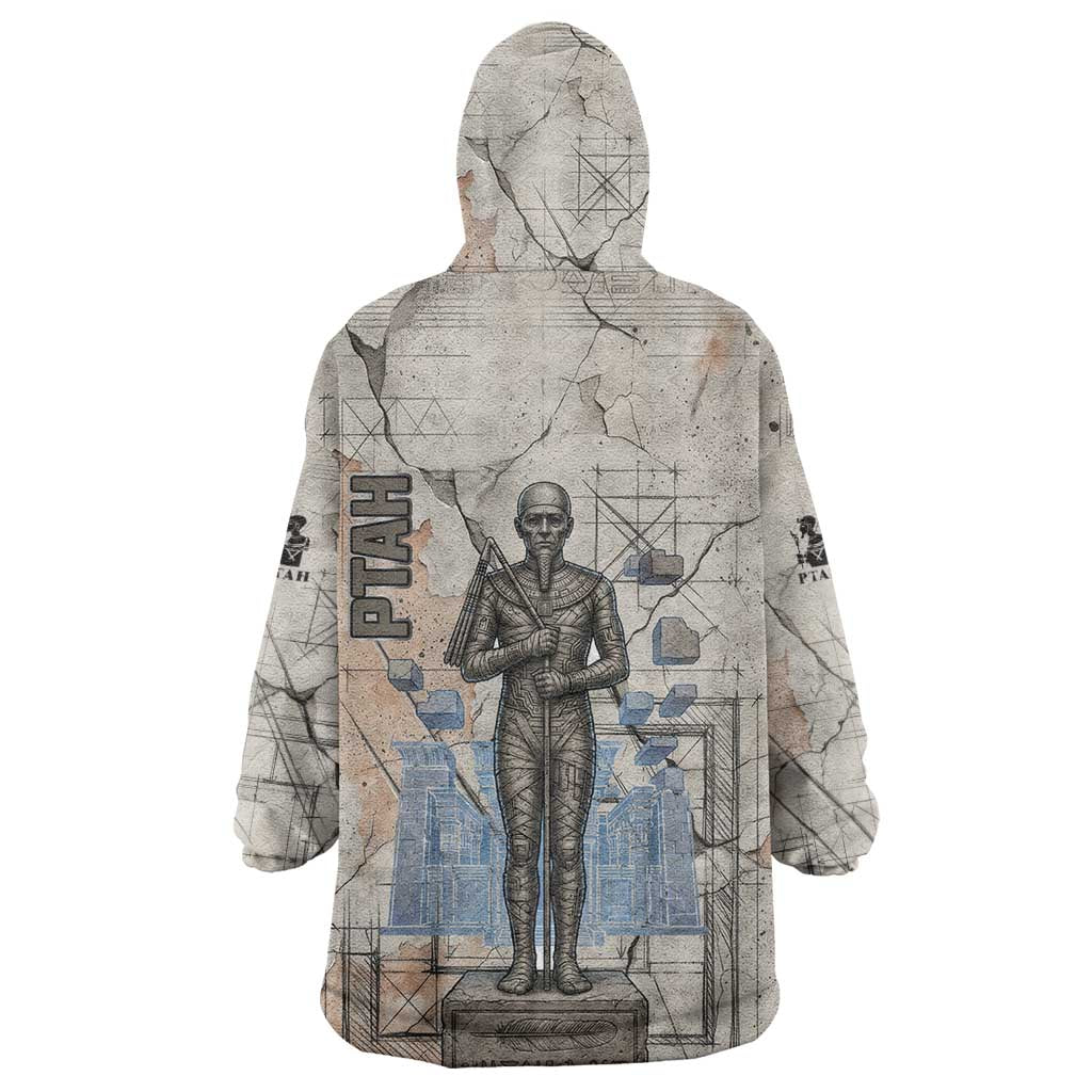 Ptah Egyptian Wearable Blanket Hoodie God of Crafts Architecture Tools Fashioner of the Earth