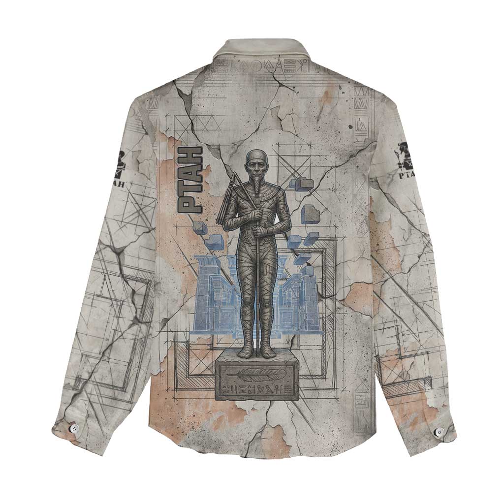 Ptah Egyptian Women Casual Shirt God of Crafts Architecture Tools Fashioner of the Earth