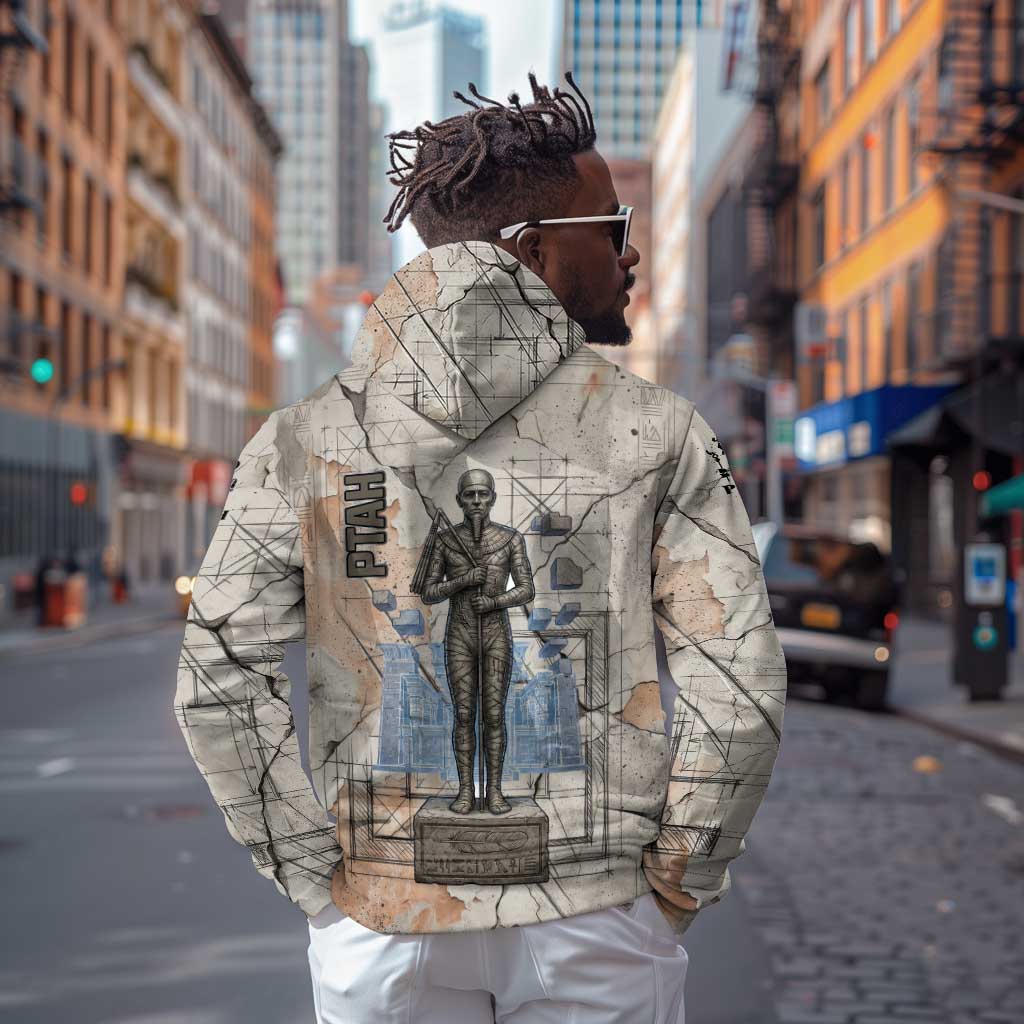 Ptah Egyptian Zip Hoodie God of Crafts Architecture Tools Fashioner of the Earth