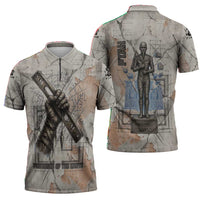 Ptah Egyptian Zipper Polo Shirt God of Crafts Architecture Tools Fashioner of the Earth