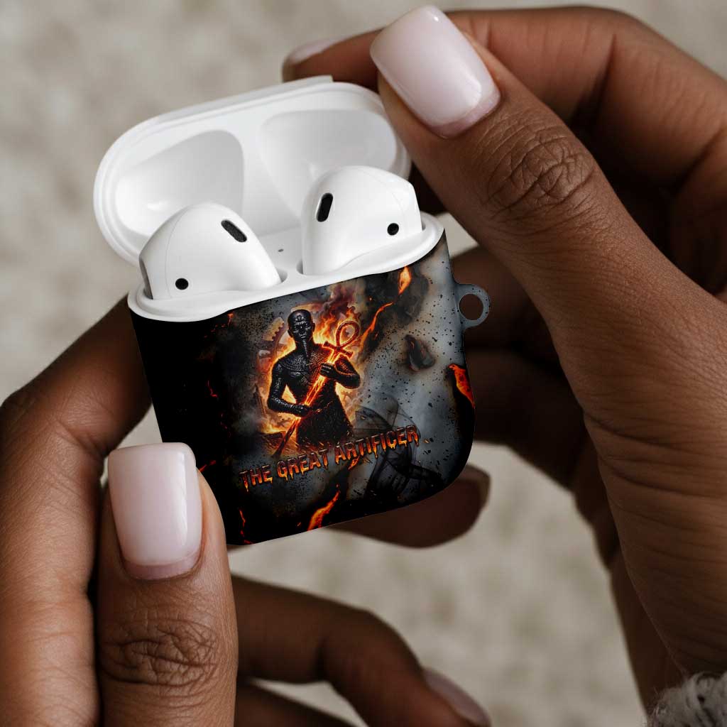 Ptah Egyptian AirPods Case God of Creation Great Artificer Hammer - Anvil Fire Forged