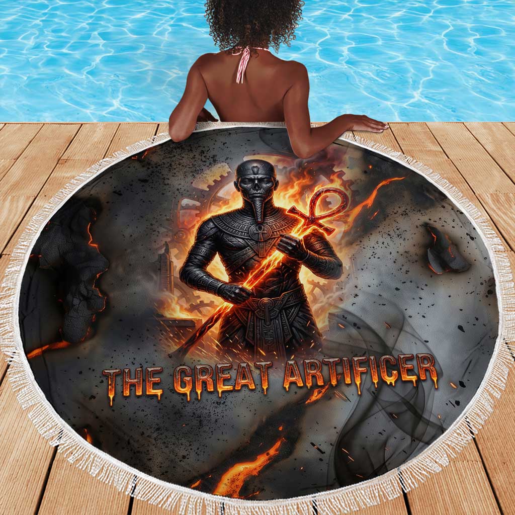 Ptah Egyptian Beach Blanket God of Creation Great Artificer Hammer - Anvil Fire Forged