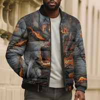 Ptah Egyptian Bomber Puffer Jacket God of Creation Great Artificer Hammer - Anvil Fire Forged