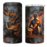 Ptah Egyptian 4 in 1 Can Cooler Tumbler God of Creation Great Artificer Hammer - Anvil Fire Forged