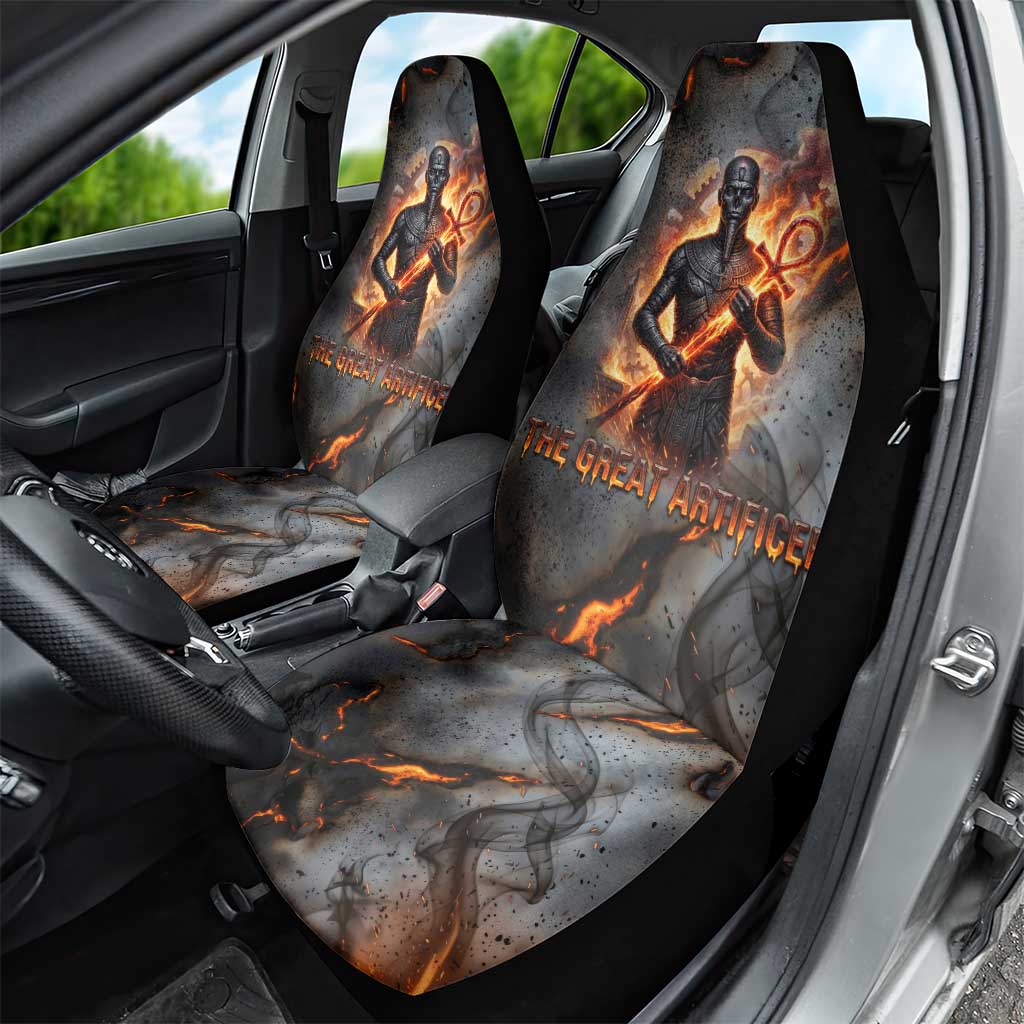 Ptah Egyptian Car Seat Cover God of Creation Great Artificer Hammer - Anvil Fire Forged