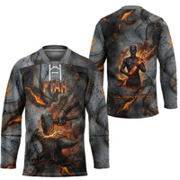 Ptah Egyptian Hockey Jersey God of Creation Great Artificer Hammer - Anvil Fire Forged