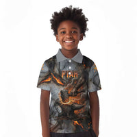 Ptah Egyptian Kid Polo Shirt God of Creation Great Artificer Hammer - Anvil Fire Forged