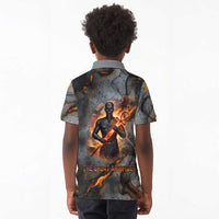 Ptah Egyptian Kid Polo Shirt God of Creation Great Artificer Hammer - Anvil Fire Forged