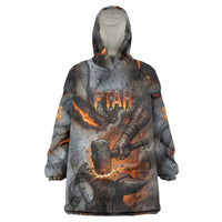 Ptah Egyptian Kid Wearable Blanket Hoodie God of Creation Great Artificer Hammer - Anvil Fire Forged