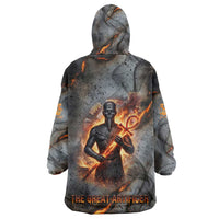 Ptah Egyptian Kid Wearable Blanket Hoodie God of Creation Great Artificer Hammer - Anvil Fire Forged