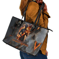 Ptah Egyptian Leather Tote Bag God of Creation Great Artificer Hammer - Anvil Fire Forged