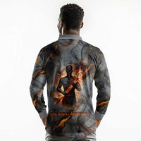 Ptah Egyptian Long Sleeve Polo Shirt God of Creation Great Artificer Hammer - Anvil Fire Forged