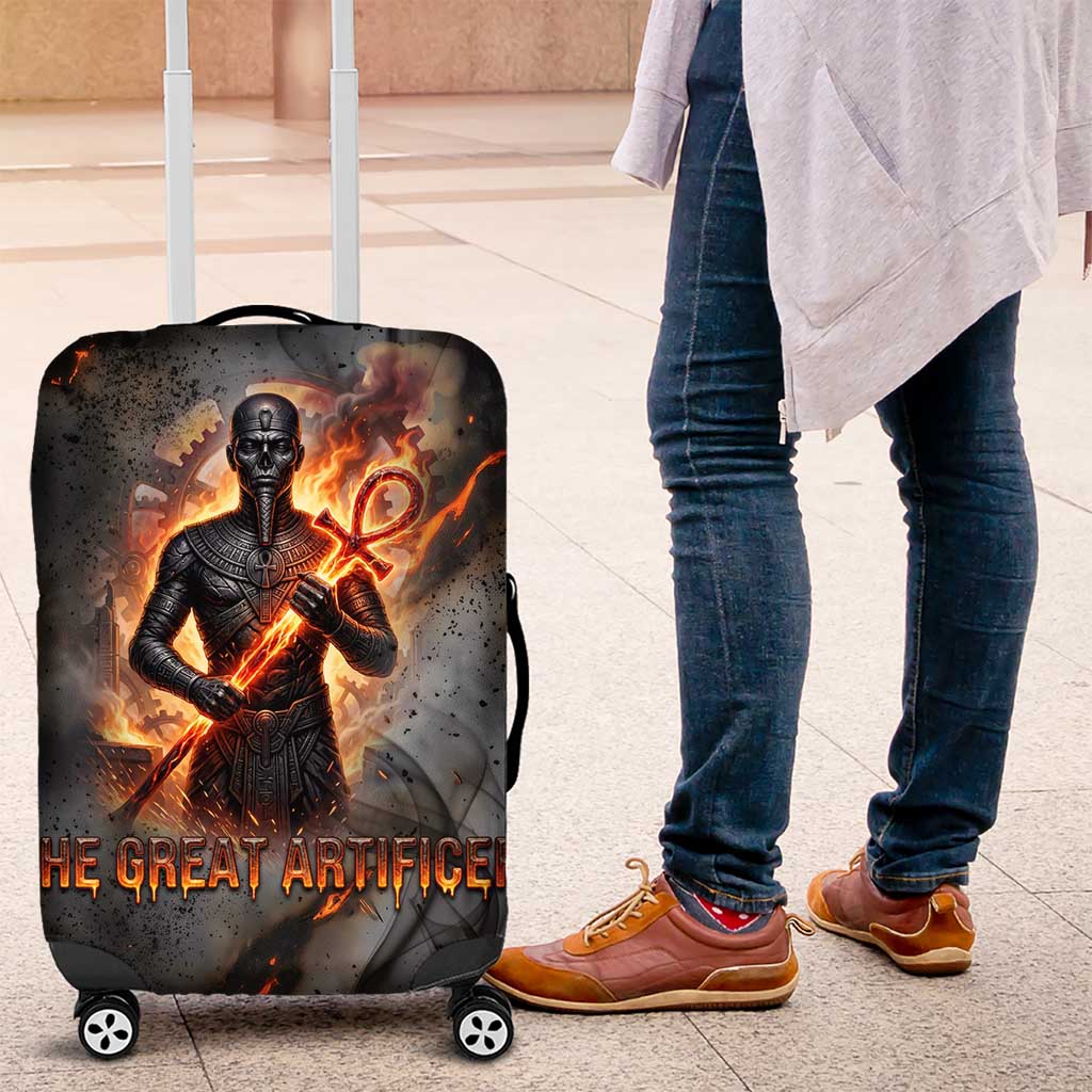 Ptah Egyptian Luggage Cover God of Creation Great Artificer Hammer - Anvil Fire Forged