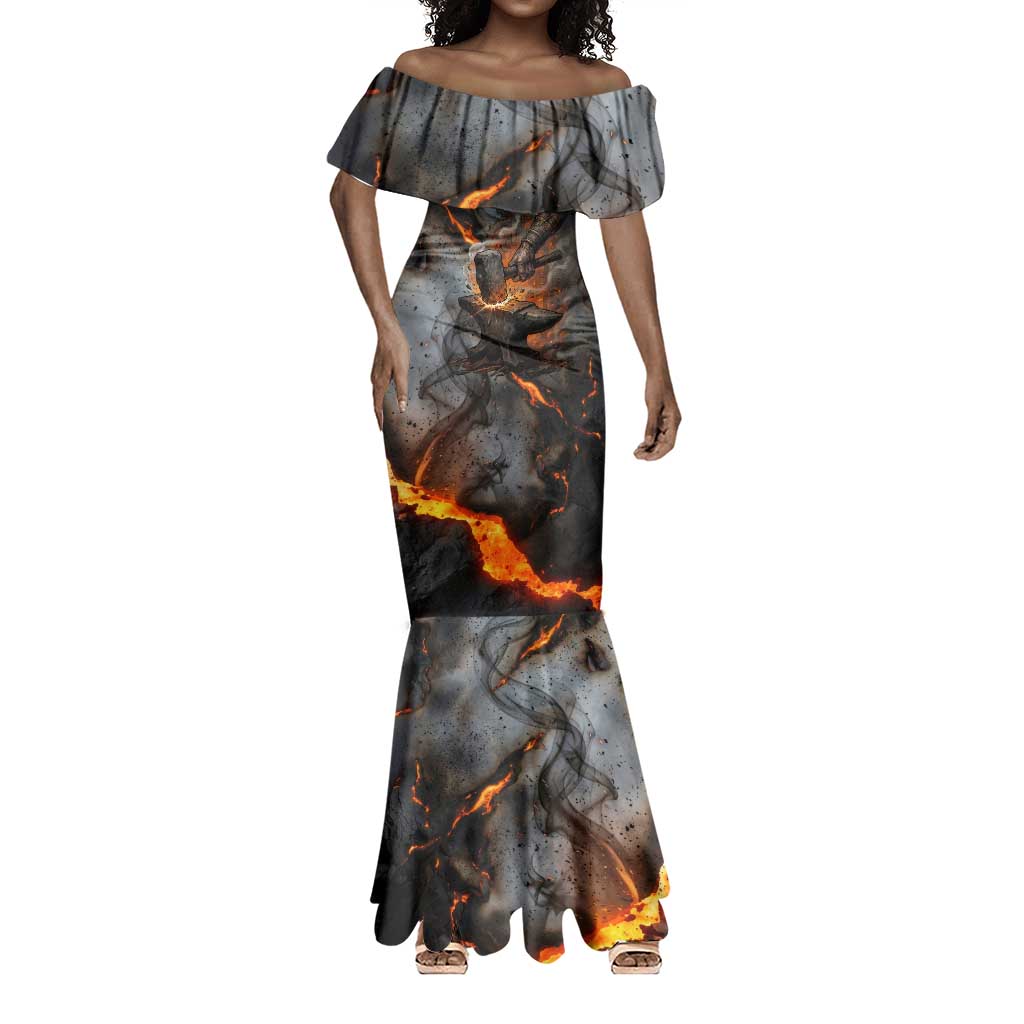 Ptah Egyptian Mermaid Dress God of Creation Great Artificer Hammer - Anvil Fire Forged