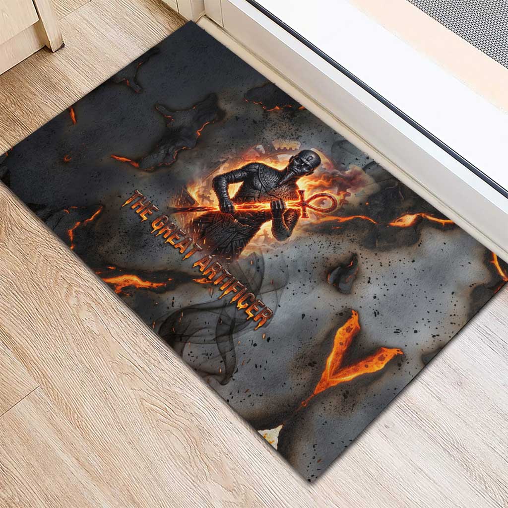Ptah Egyptian Rubber Doormat God of Creation Great Artificer Hammer - Anvil Fire Forged