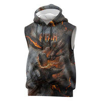 Ptah Egyptian Sleeveless Hoodie God of Creation Great Artificer Hammer - Anvil Fire Forged