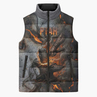 Ptah Egyptian Sleeveless Puffer Jacket God of Creation Great Artificer Hammer - Anvil Fire Forged
