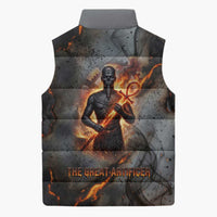 Ptah Egyptian Sleeveless Puffer Jacket God of Creation Great Artificer Hammer - Anvil Fire Forged